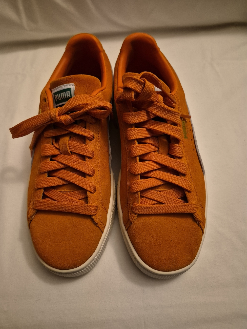 Puma Orange Suede Low-Top Sneakers